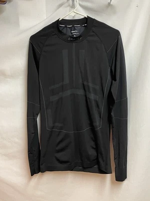 Camiseta Top Craft Para Hombre Grande Intensidad Activa Cuello Redondo Manga Larga Capa Base Negra Foto 1 de 4