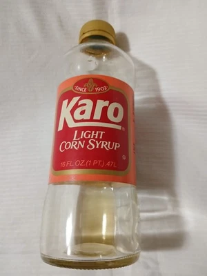 Vintage Karo Light Corn Syrup Glass Bottle 16 Fl Oz 1995-1999 - Image 1 of 3