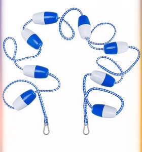 Cuerda de seguridad para piscina con flotadores 20 pies azul y blanco - Imagen 1 de 7