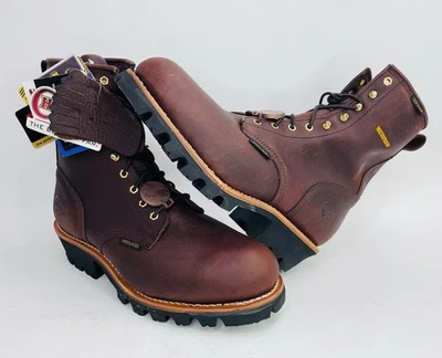 Chippewa Mens 12M Boots Brown Leather Steel Toe Insulated Waterproof Logger Work - Image 1 of 4