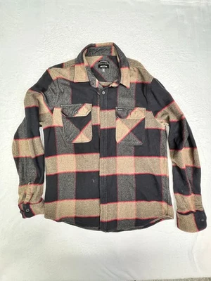 Camisa Brixton Bowery Para Hombres M Rojo Tostado Franela Escocesa Tartán Cabincore Exterior Foto 1 de 4