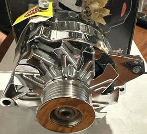 Powermaster Street Alternator 100 Amps Chrome Plated 12V Gm 10Si Case 17294 - Picture 1 of 4