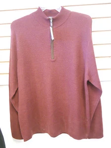Cremieux Classics New Mens 1/2 Zip Burgundy Sweater XL Wool - Picture 1 of 3