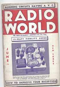 1936 CZERWIEC Radio World magazyn Readrite Testery i liczniki Mikrofony kierunkowe - Zdjęcie 1 z 3