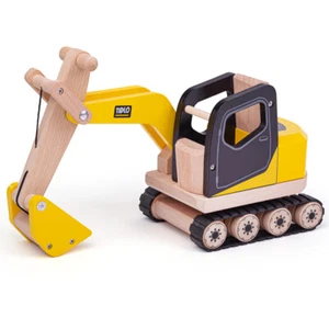 Excavadora de madera Tidlo construcción vehículos de juguete jugar - Imagen 1 de 2