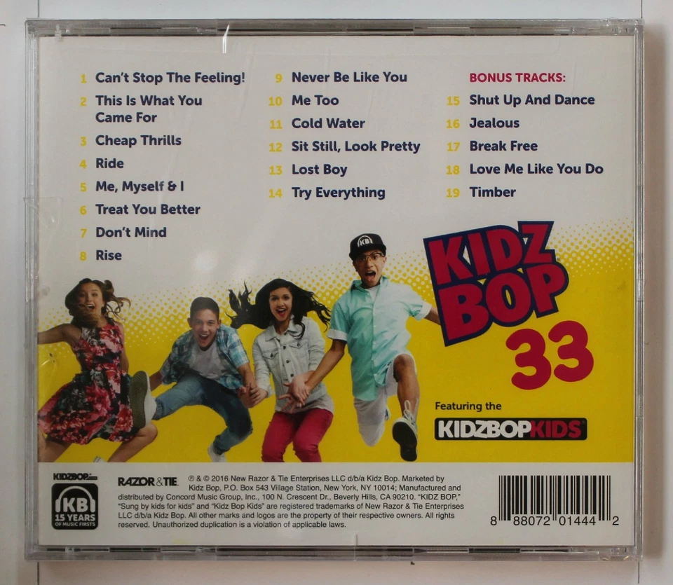 Kidz Bop 33 (Biggest Hits Sung By Kids For Kids) US CD (5 Bonus Tracks)2016 - Bild 1 von 1