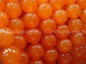Beautiful 10mm Rare Orange South America Topaz Round Loose Beads 15" AA - Picture 1 of 3