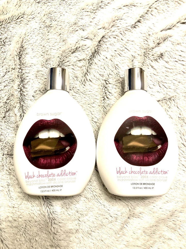 2 Bottles Brown Sugar Black Chocolate Addiction Tanning Lotion 200x Bronzers - Image 1 of 1