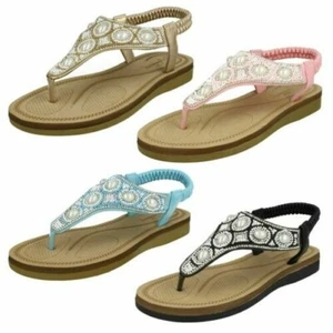 Ladies Savannah Pearl Toepost 'Sandals' - Picture 1 of 37
