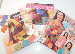 Lot of 3 CROCHET BOOKS Learn Techniques, Stitches Simple patterns Granny Square