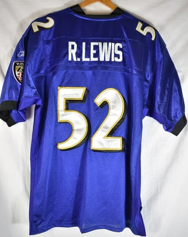 Reebok Baltimore Ravens Ray Lewis Stitched Sewn Jersey Sz 52 NFL On-Field Cover