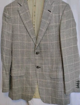 Dunhill Luxury Used 50R Belgravia Glen Check Men's Jacket Italy Wool Silk Linen - Image 1 of 4