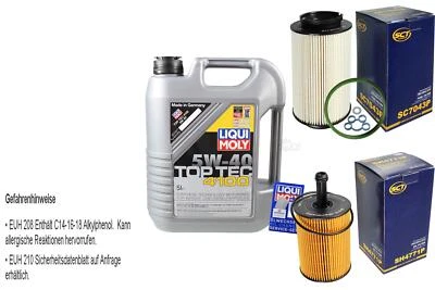 LIQUI MOLY, SCT GERMANY INSPEKTIONSKIT FILTER LIQUI MOLY ÖL 5L 5W-40 für VW Touran 1T1 1T2 2.0 TDI 16V