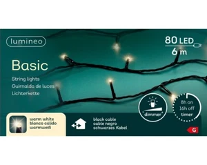 Lumineo - Basic Lichterkette Dimmer Timer 80 LED 6m Netzkabel warmweiß - Bild 1 von 4