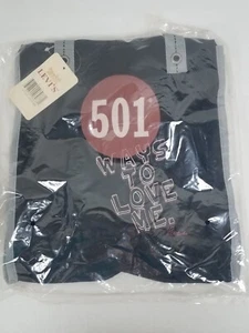 Vintage Levi's 501 Ways to Love Me Sears Black Denim Tote Bag Purse - Picture 1 of 7