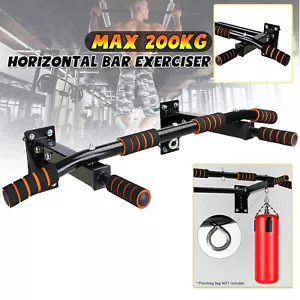Wall Mounted Pull Chin Up Bar Home Gym Training Workout Dip Bars Exercise ABS - Picture 1 of 12