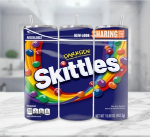 Vaso Skittles Darkside Candy de acero inoxidable multicolor con pajita - 20 onzas - Imagen 1 de 4