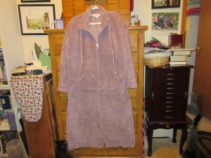 Stan Herman Damen M Lavendel Plüsch Fleece volle Länge Morgenmantel - Bild 1 von 8