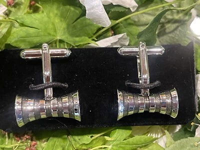 Cuff-Daddy Cufflinks in Silver and Charcoal Rollers Cylinder NO Box NEW - Image 1 of 4