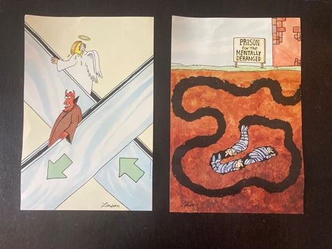 RARE The Far Side by Gary Larson Vintage Comic Self Stick Up Posters 9x13-1/2” Cover