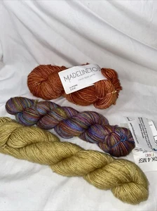 3 Hand Dyed Yarn Lot Multicolor Handmade Hand Dyed Skeins New 1 No Label - Picture 1 of 11