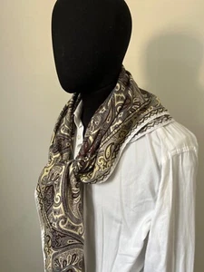 Luxurious Purdey Hand Printed Paisley Silk Scarf Brand New With Tags RRP £800 - Picture 1 of 8