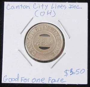 NICE SHINY VINTAGE Canton City Lines Inc. (OH) Token LOOKS GREAT! #6 - Picture 1 of 3