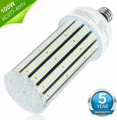 480V LED Corn Bulb 100W Cob Light 400Watt Equivalent CFL HID HPS Metal Halide UL - Image 1 of 4