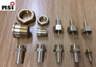 Schlauchtülle Tülle Messing Stutzen Schlauchnippel Fittings 18" 3/8" 1/2" 1"