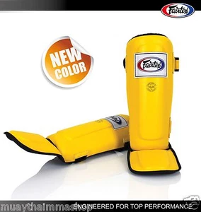 Almohadillas para la espinilla Fairtex InStep Doble Acolchado Nuevo Color Amarillo 7 días Hecho a Pedido SP3 - Imagen 1 de 4