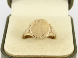 Signet Ring 9ct Gelbgold Damen Herren atemberaubend Größe S 3/4 375 4,8g ia24 - Bild 1 von 4