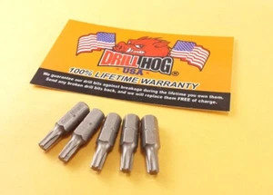 Drill Hog® T-20 Torx Bit T-20 Star Bit T-20 x 1" Insert Lifetime Warranty 5 Pc - Picture 1 of 5