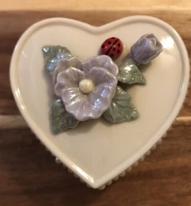 Lenox Heart Shaped 3D Trinket Box Never Used - Picture 1 of 7