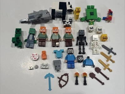 LEGO Minecraft Lot Of Figures, Accessories, Animals, Incomplete Pieces Lot - Image 1 of 4