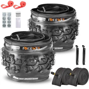 2 Pack26 x1.95 Bike Tires with 2 Inner Tubes and 2 Levers for Mountain Trail ... - Picture 1 of 5