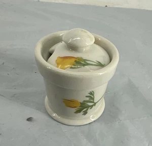 Vintage Syracuse California Poppy Mustard Pot Railroad China - Picture 1 of 5