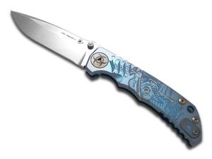Spartan Blades Harsey Folder SF5 Blue Plague Doctor Titanium MagnaCut Messer - Bild 1 von 2