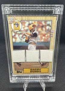 1987 Barry Bonds Topps #320 Rookie Edition 8/25 Triple Relic Memorabilia Card - Picture 1 of 5