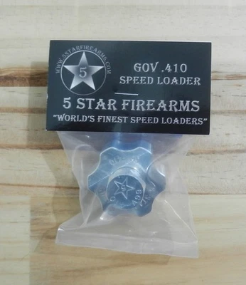 5 STAR FIREARMS Aluminum Speedloader; Fits Smith & Wesson Governor; Holds 6 Rnds 410; 6GV-410