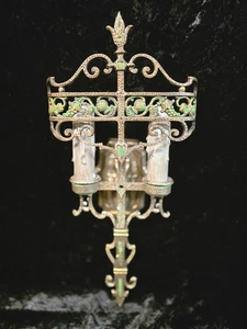 Antique 1920's Lincoln Art Deco Double Arm 19" Wall Sconce - Picture 1 of 11