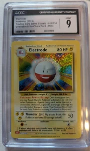 Pokemon Electrodo 011/034 Juego de Cartas Coleccionables CGC 9 Como Nuevo - Imagen 1 de 2
