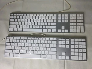 Lot 2 Apple A1243 Wired Keyboard Tested Working - Picture 1 of 5