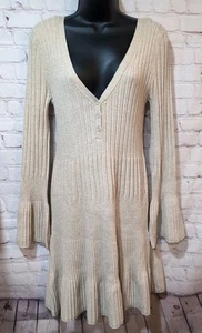 Daily Practice Anthropologie Fit And Flare Long Sleeve Ribbed Knit Midi Dress L - Picture 1 of 14