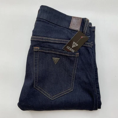 Pantalones de mezclilla ajustados Guess Power Curvy tiro medio para mujer color índigo oscuro talla 27 Foto 1 de 4