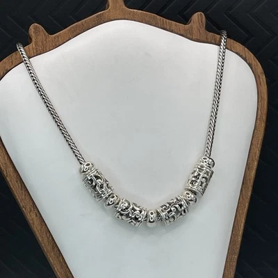 Collar Brighton Contempo Pergamino Barril Cuentas 18" Ajustable Tono plata retirado Foto 1 de 4