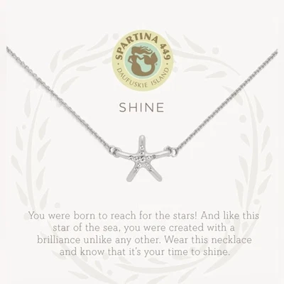 Spartina 449 NWT IN BOX Shine/Starfish Necklace 18K Rhodium Plate Sea La Vie 18” - Image 1 of 4