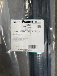 Panduit PLT8EH-QO Black Plastic Lashing Cable Tie 28.4" 100 PIECES Weather Nylon - Picture 1 of 5