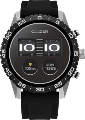 Citizen CZ Smart PQ2 44MM Black Silicone Sport Smartwatch - MX1011-05X - Image 1 of 3