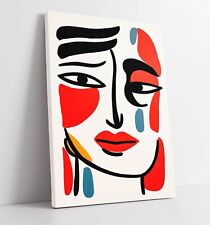 ABSTRACT MINIMALIST WOMANS FACE MATISSE STYLE -DEEP FRAMED CANVAS WALL ART PRINT