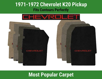 Tapetes carpete dianteiro Lloyd Ultimat para picape Chevy K20 71-72 com chevy vermelho sobre preto - Imagem 1 de 4